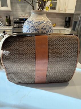 Coach Signature Canvas Messenger Bag in Brown and Tan